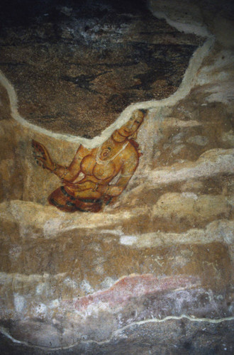 Sigiriya paintings on rock depression: Cave 1