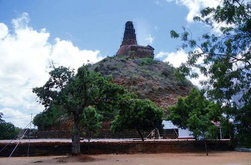 Abhayagiri stūpa, in restoration
