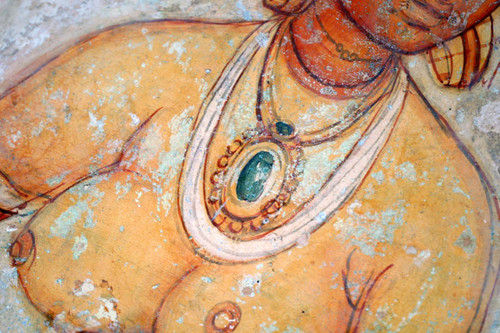 Sigiriya paintings on rock depression: Cave 1