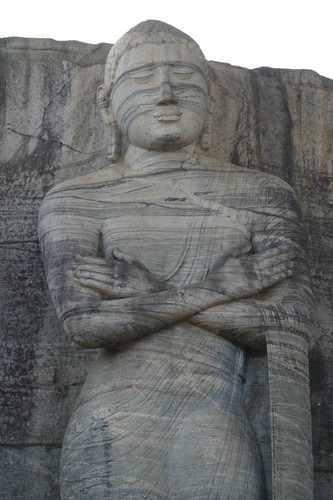 Gal Vihāra complex: Standing Buddha figure: Statue carved in rock