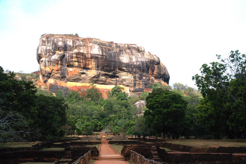 Western approach to Sigiriya ("Lion Rock") palace and gardens: Mirror Wall