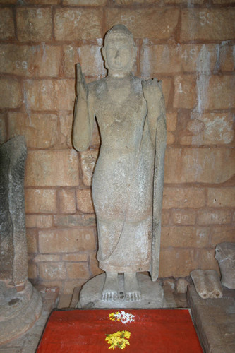 Nālanda “Gedigē" shrine (image house): standing Buddha statue