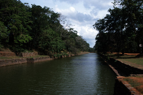 Inner moat with ramparts on the western side of Sigiriya