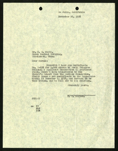 J. C. Harper's Letter to Harold E. Neave