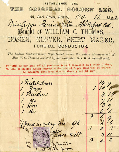 Receipt from The Original Golden Leg