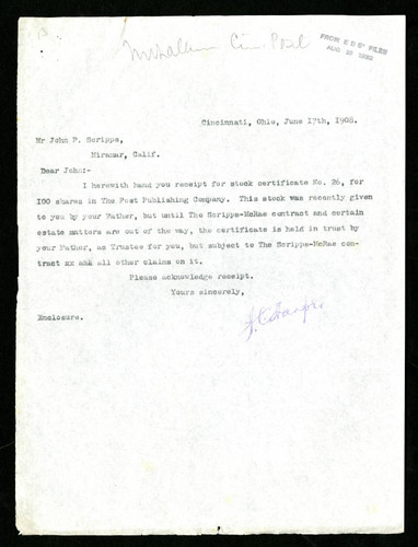 Letter from J. C. Harper to John P. Scripps, 1908-06-17