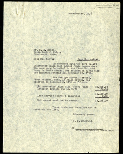 W.C. Crandall's Letter to H.E. Neave, 16 December, 1936