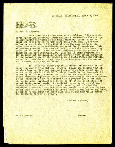 J. C. Harper letter to Ernest J. Jaqua, 1926 April 3