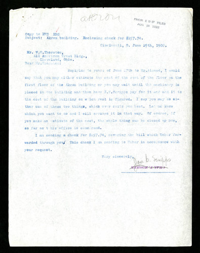 Letter to W. W. Thornton, 1908-06-29