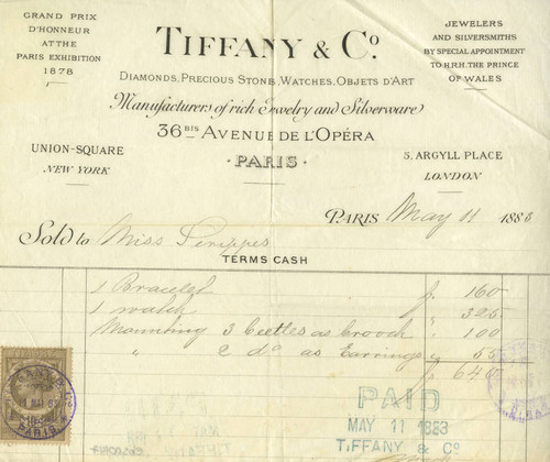 Receipt, Tiffany & Co