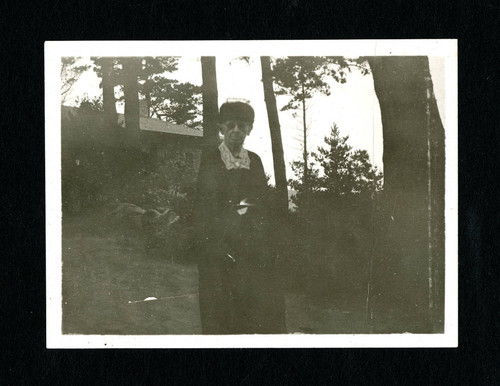 Ellen Browning Scripps in woods