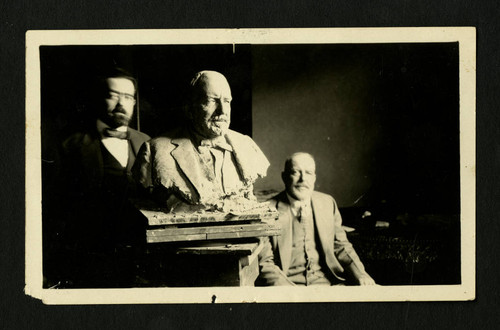 Salvatore Cartaino Scarpitta, bust of E. W. Scripps, and E. W. Scripps