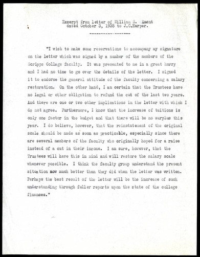 Excerpt from letter of William S. Ament dated October 3, 1935 to J. C. Harper
