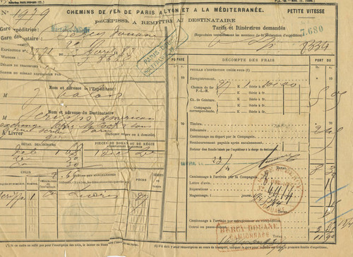 Receipt, railway tickets