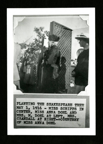 Ellen Browning Scripps at tree-planting ceremony with others