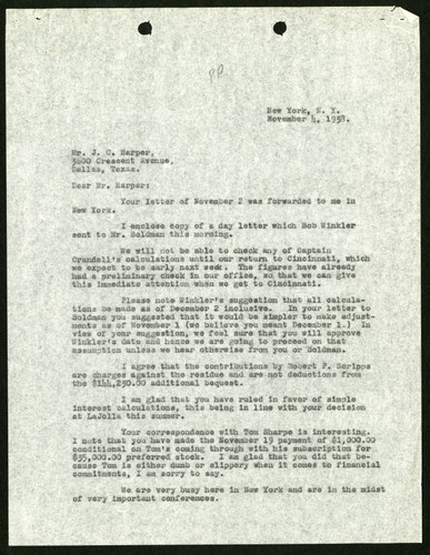 Harry L. Smithton's Letter to Jacob C. Harper