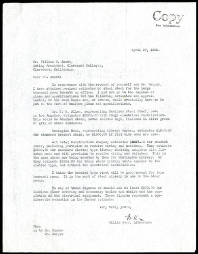 Willis Kerr letter to William S. Ament, 1936 April 27