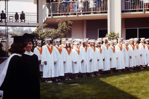 Graduates assemble in Scott Hall Courtyard