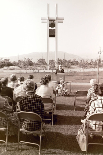 President Atherton at the dedication of Brant Clock Tower