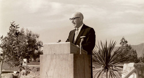 Robert J. Bernard at podium