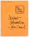 Student information - year one!