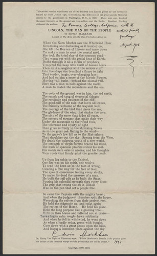 Edwin Markham poem, 1928 August