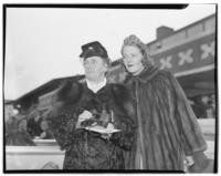 Ruby Keeler and mother Mrs. M.B. Keeler at the Tanforan Racetrack