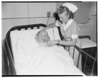 Peter Voiss and Nurse Enna Heff, old timer ill