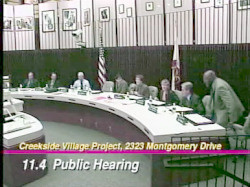 Creekside Village project, 2323 Montgomery Drive : public hearing