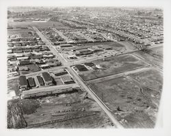 Aerial view of Mayette Shopping Center, Santa Rosa, California, 1960