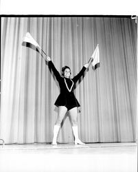 Jane Ringstad in the talent portion of the Miss Sonoma County pageant, Santa Rosa, California, 1971