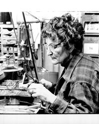 Florence Dixon at work, Santa Rosa, California, 1968