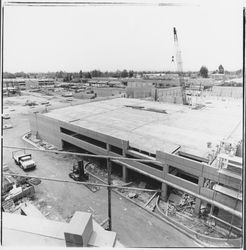 Parking garage at Santa Rosa Plaza construction, Santa Rosa, California, 1981