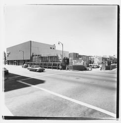 Concrete forms for the central columns and first floor walls of the new Exchange Bank building, 550 Fourth Street, Santa Rosa, California, 1971