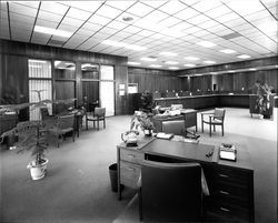 Interior views of the Healdsburg branch of the First National Bank, Healdsburg, California, 1969