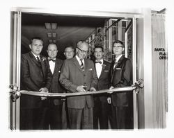 Ribbon cutting at the Santa Rosa Plaza Office of American Trust Company, Santa Rosa , California, 1959