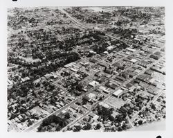 Aerial view of downtown Santa Rosa, California, from 6th Street looking south, 1962