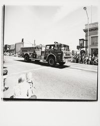 Hessel Fire Department truck in Apple Blossom Parade, Sebastopol, California, 1978