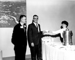 People at open house of the Coddingtown Branch of United California Bank