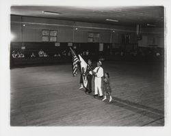 Color guard in the Skating Revue of 1957, Santa Rosa, California, April, 1957