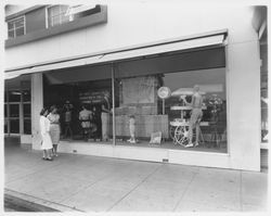 Pacific Telephone display for the Sonoma County Fair in a window of Rosenberg's Department Store, Santa Rosa, California, 1959