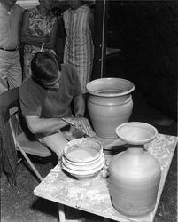 Frank Lorenzo throwing a pot at Art in the Park, Santa Rosa, California, June 17, 1971