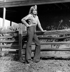 Mattei Brothers men's and women's fashions modeled outside the Petaluma Adobe