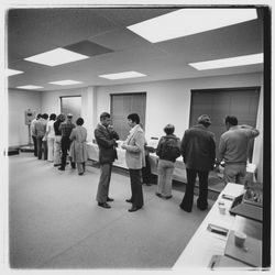 Open house for employees and families at National Controls, Santa Rosa, California, 1979