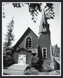 Front exterior view of the Church Built from One Tree, Santa Rosa, California, 1970