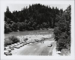 Johnson's Beach and parking area, Guerneville, California, 1960