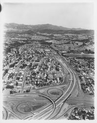 Highway 12 and Highway 101 interchange, Santa Rosa, California, 1965