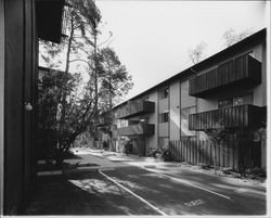 Exterior views of the Creekside Park Apartments, Santa Rosa, California, 1965