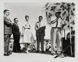 Crowd gathered for dedication of Coddingtown airport, Santa Rosa, California, 1960
