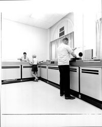 Empire College students working at computers, Santa Rosa, California, 1970